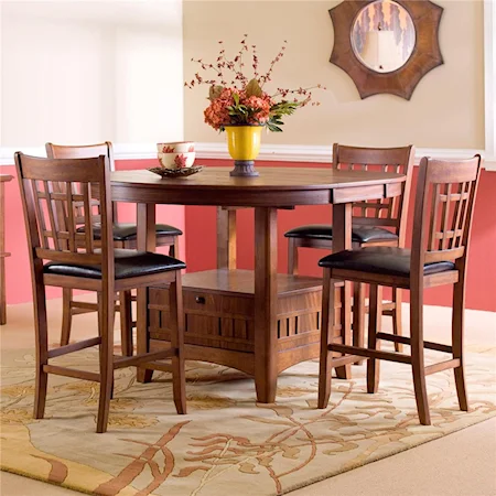 Mission Oval Pub Table and Chair Set